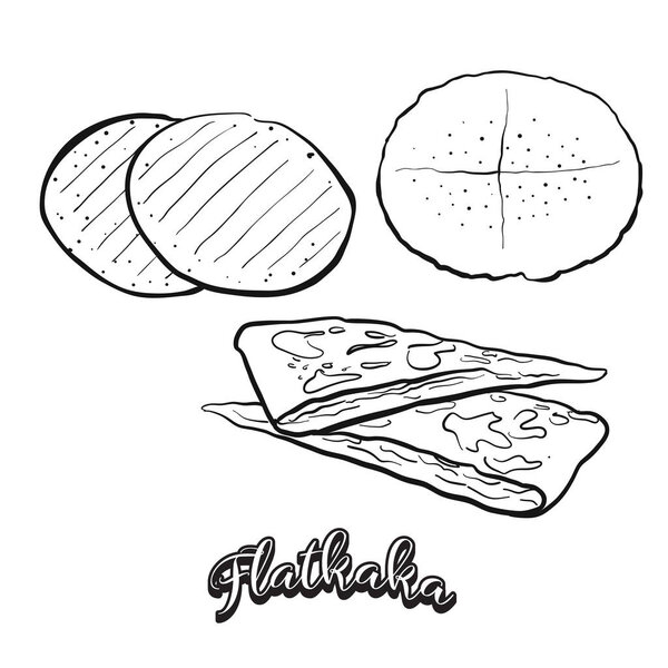 Flatkaka food sketch on chalkboard