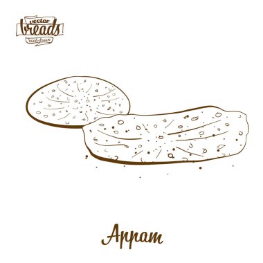 Appam ekmek vektör çizim