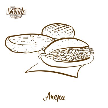 Arepa ekmek vektör çizimi