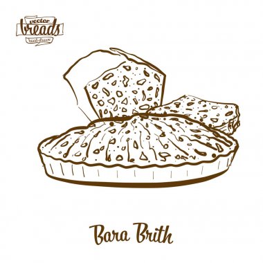 Bara Brith bread vector drawing