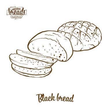 Siyah ekmek ekmek vektör çizim