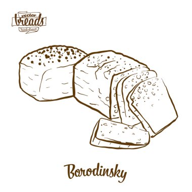 Borodinsky ekmek vektör çizim