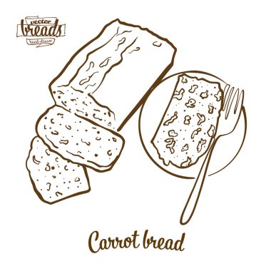 Havuç ekmek ekmek vektör çizim