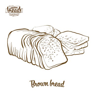 Kahverengi ekmek ekmek vektör çizim