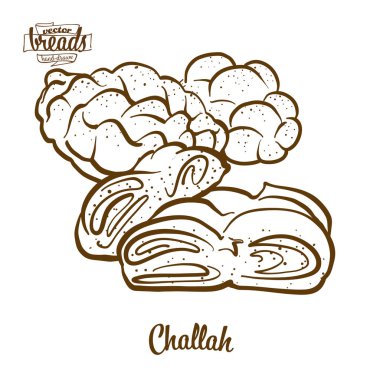 Challah ekmek vektör çizim