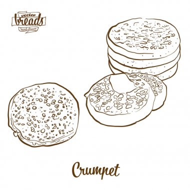 Crumpet ekmek vektör çizimi