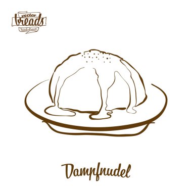 Dampfnudel ekmek vektör çizimi
