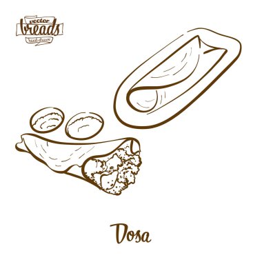 Dosa ekmek vektör çizimi