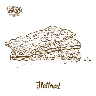 Flatbroed ekmek vektör çizim