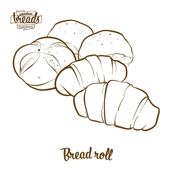 Ekmek rulo ekmek vektör çizim — Stok Vektör