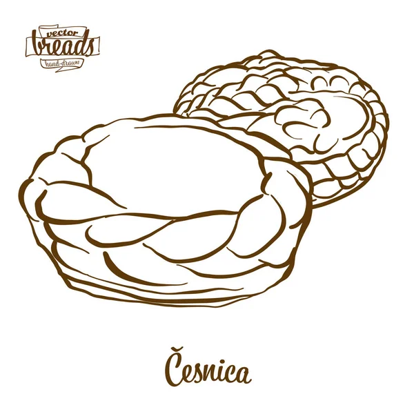 Desenho vetorial de pão Cesnika — Vetor de Stock