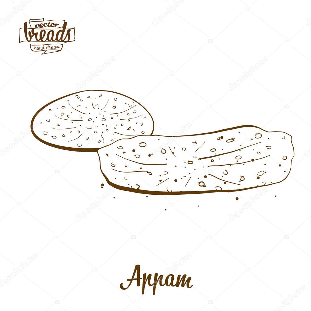 Appam bread vector drawing