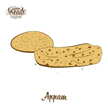 Appam ekmeğinin renkli çizimi