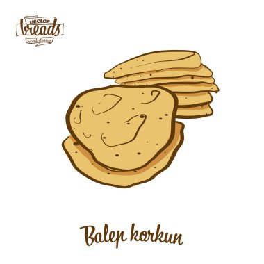 Balep korkun ekmeğinin renkli çizimi