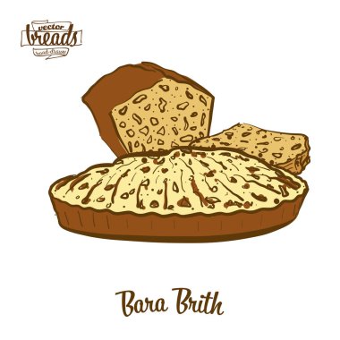 Bara Brith ekmeğinin renkli çizimi