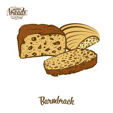 Barmbrack ekmeğinin renkli çizimi