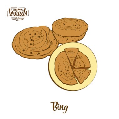Bing ekmeğinin renkli çizimi