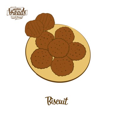 Bisküvi ekmeğinin renkli çizimi
