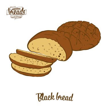 Siyah ekmek ekmek renkli çizim