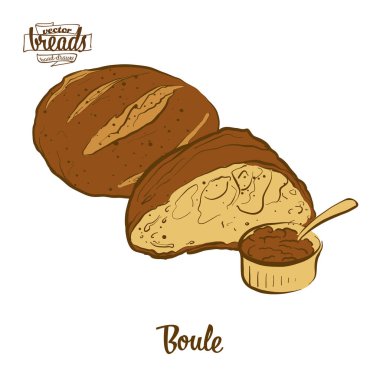 Boule ekmeğinin renkli çizimi