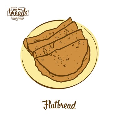 Flatbread ekmek renkli çizim