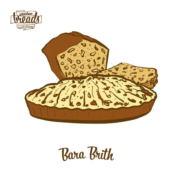 Bara Brith ekmeğinin renkli çizimi