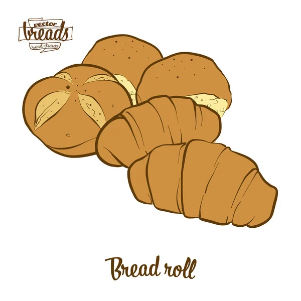 Χρωματιστό σχέδιο ψωμιού με ρολό ψωμιού — Διανυσματικό Αρχείο