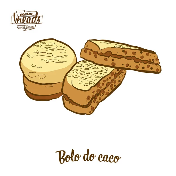 Dessin coloré de pain Bolo do caco — Image vectorielle