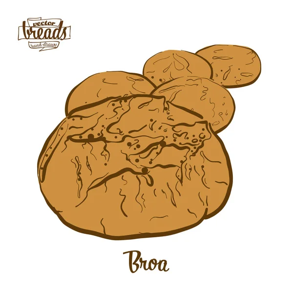 Broa ekmeğinin renkli çizimi