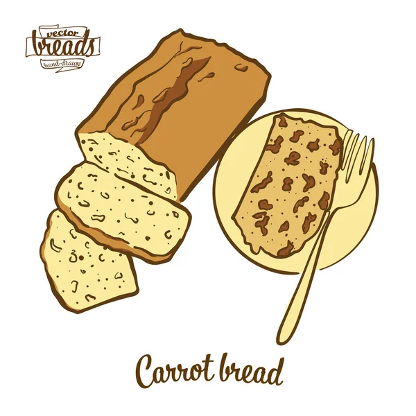 Χρωματιστό σχέδιο ψωμιού ψωμιού καρότο — Διανυσματικό Αρχείο