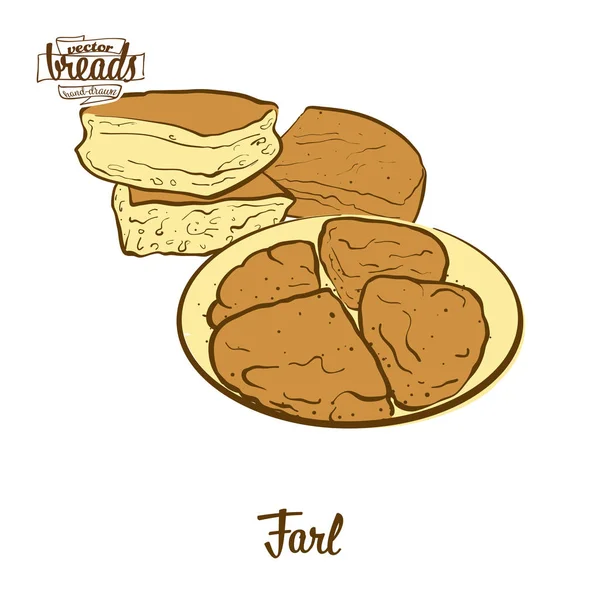 Farl ekmeğin renkli çizimi
