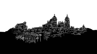 Cadiz, Endülüs, Panorama Siluet Çizimi