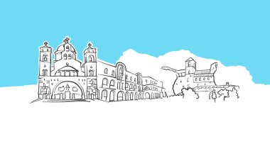 Podgorica, Karadağ Skyline Panorama Vektör Krokisi