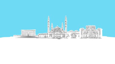 Ankara, Türkiye Skyline Panorama Vektör Krokisi