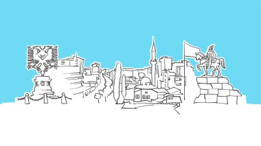 Tiran Arnavutluk Lineart Vektör Kroki