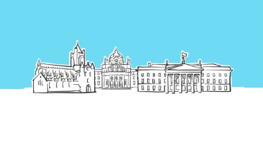 Dublin İrlanda Lineart Vektör Sketch