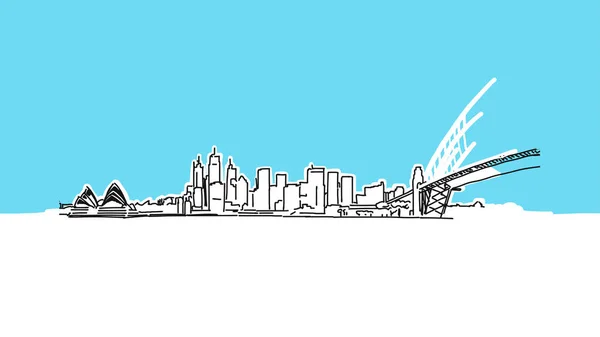 Sydney lineart Vector nákres — Stockový vektor