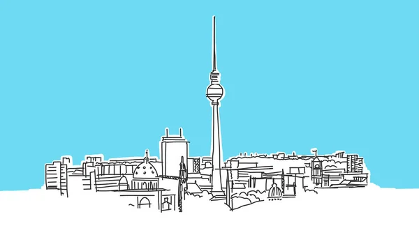 Berlin Lineart Vector Sketch — Stock Vector