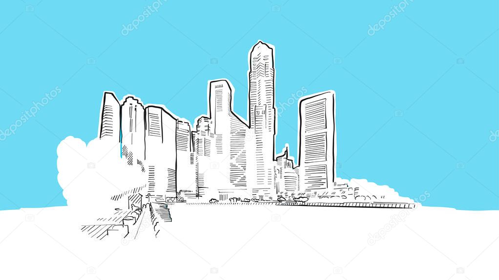 Singapore Lineart Vector Sketch