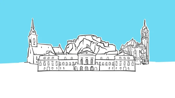 San Marino Lineart Vektör Çizimi — Stok Vektör