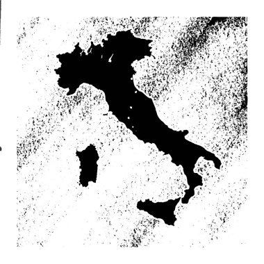 Klasik arka planda İtalyan haritası. Siyah beyaz el çizimi. Yazdırma ve etiketleme için simge işareti.
