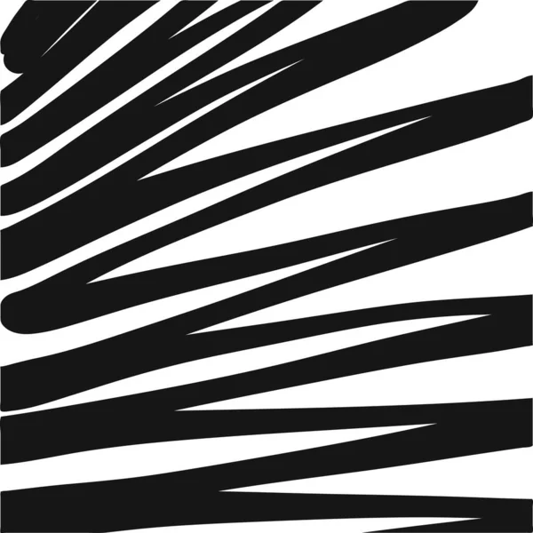 Composición Rápida Líneas Onduladas Ilustración Dibujada Mano Blanco Negro Signo — Vector de stock
