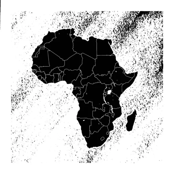Mappa Africa Sfondo Vintage Illustrazione Disegnata Mano Bianco Nero Icona — Vettoriale Stock