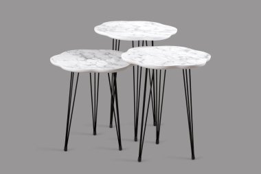 Kahve masası ve beyaz arka plan ve siyah arkaplan