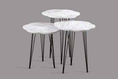 Kahve masası ve beyaz arka plan ve siyah arkaplan