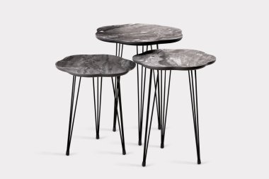 Kahve masası ve beyaz arka plan ve siyah arkaplan