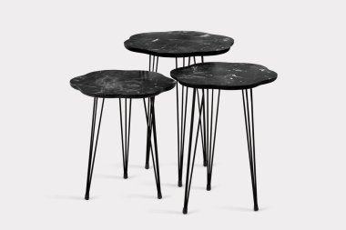 Kahve masası ve beyaz arka plan ve siyah arkaplan