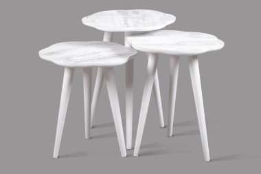 Kahve masası ve beyaz arka plan ve siyah arkaplan