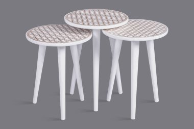 Kahve masası beyaz arka plan ve siyah arkaplan