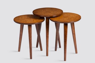 Kahve masası beyaz arka plan ve siyah arkaplan